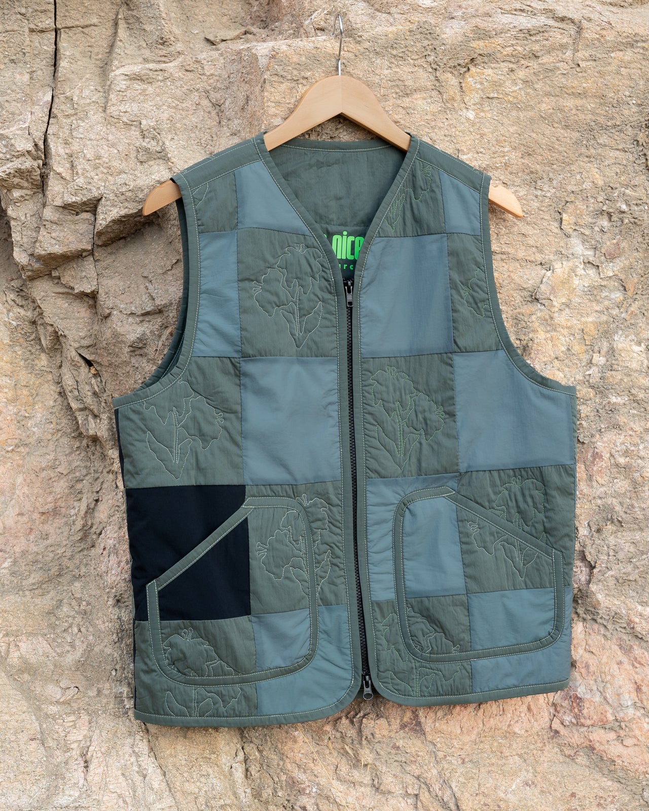 Sage Patchwork Quilted Vest